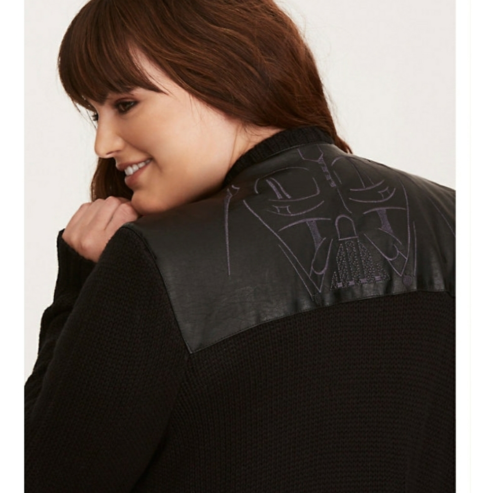 Torrid Star Wars Darth Vader Faux Leather Cardigan